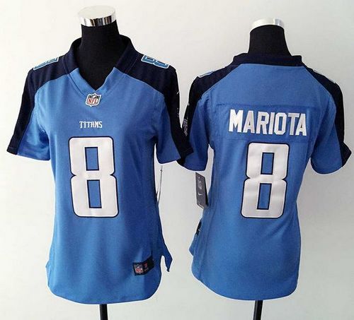 Nike Titans #8 Marcus Mariota Light Blue Team Color Women's Stitched NFL Elite Jersey